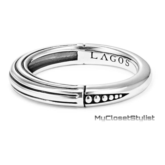 LAGOS Jewelry - LAGOS Ribbed Stack Caviar Sterling Silver Ring7NWT